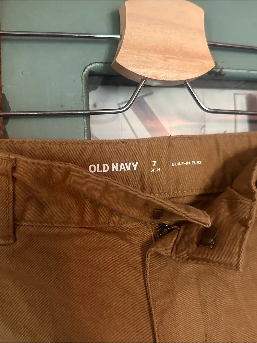 Old Navy Tan Flat-Front Chino Shorts